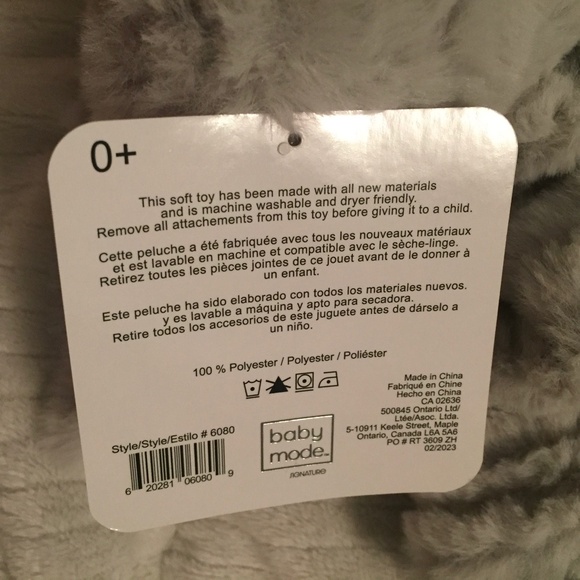 New Baby Mode Signature Elephant Ridged Grey Knit Security Blanket Lovey - Picture 5 of 6